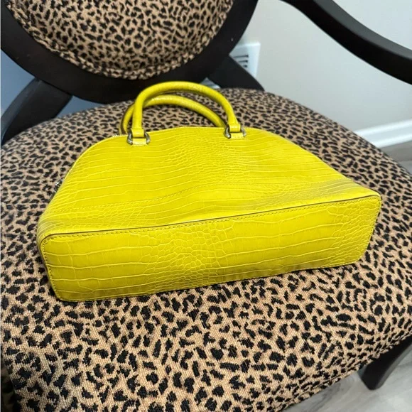 Anne Klein Yellow Croc-Embossed Satchel - Picture 7 of 7